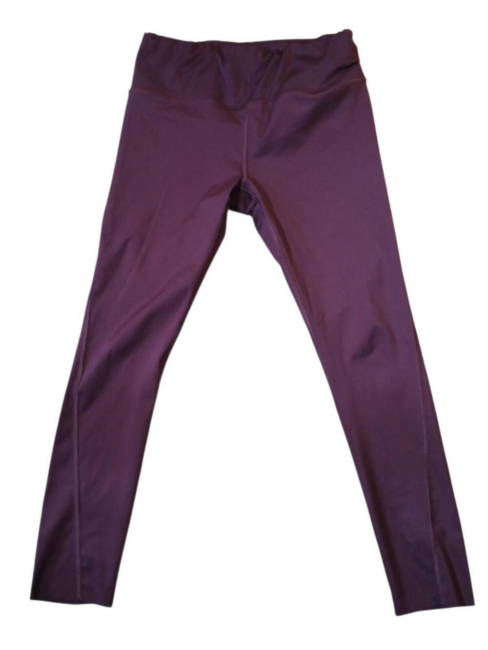 Athleta Capri Leggings Size M Zip Pocket Plum Stretch 28x24